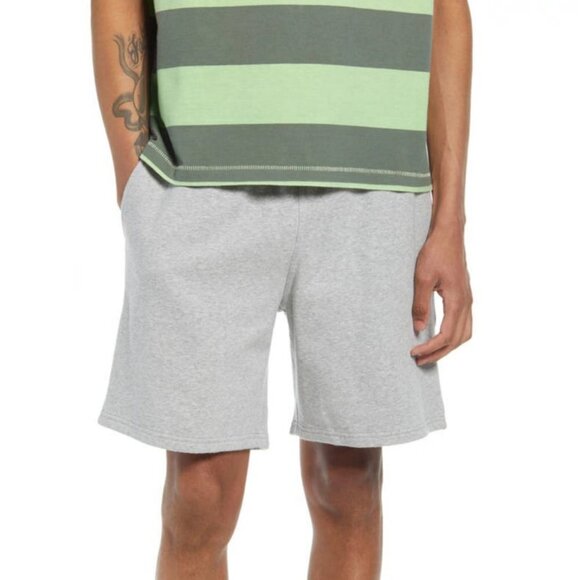 NEW Nordstrom Fleece Drawstring Shorts Heathered Grey Size 4XL‎ Organic Cotton - Picture 1 of 10